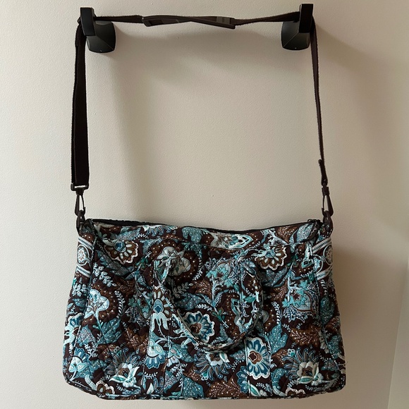 Vera Bradley Retired Java Blue Weekender Bag - Picture 2 of 5